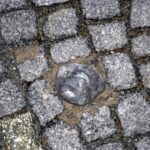 kovové grimasy u velkého divadla