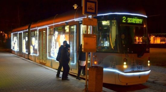 Vánoční tramvaj v Plzni
