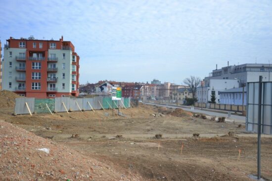 Stavba nové trati na Borská pole v Plzni