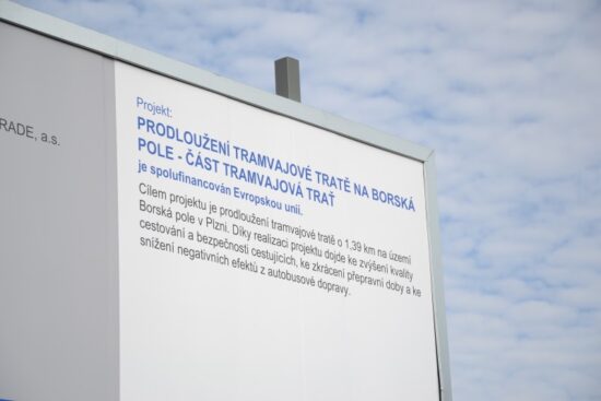 Stavba nové trati na Borská pole v Plzni