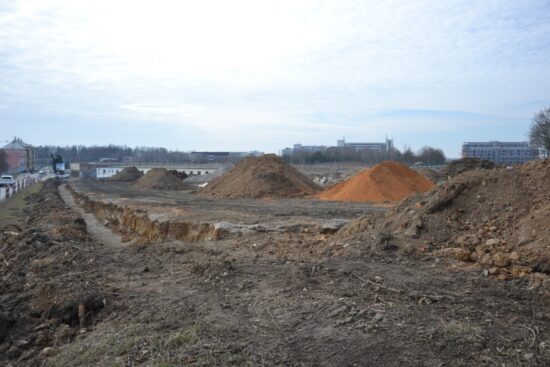 Stavba nové trati na Borská pole v Plzni