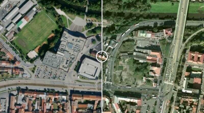 letecký snímek Plzně