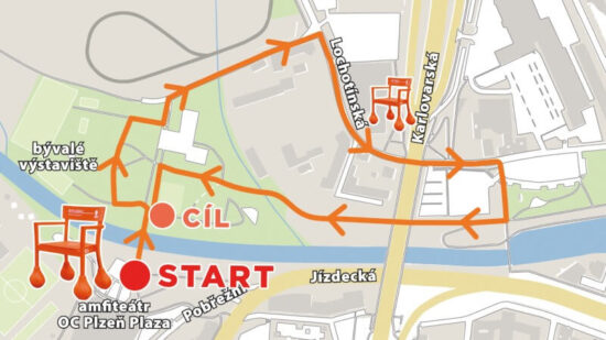 mapa procházkové trasy