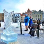 Ledové sochy na náměstí Republiky v Plzni 2021