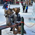 Ledové sochy na náměstí Republiky v Plzni 2021