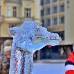 Ledové sochy na náměstí Republiky v Plzni 2021