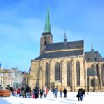 Ledové sochy na náměstí Republiky v Plzni 2021