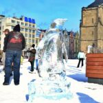 Ledové sochy na náměstí Republiky v Plzni 2021
