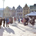 Ledové sochy na náměstí Republiky v Plzni 2021