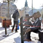 Ledové sochy na náměstí Republiky v Plzni 2021