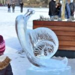 Ledové sochy na náměstí Republiky v Plzni 2021
