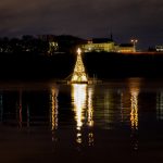 Vánoční strom na Borské přehradě