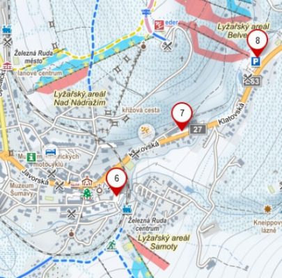 Mapa parkování Železná Ruda