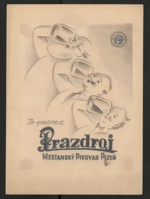 Návrh reklamního plakátu Prazdroj, nerealizováno, 1942