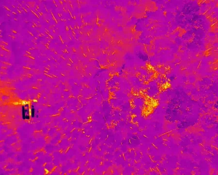 Termovize - požár Úherce