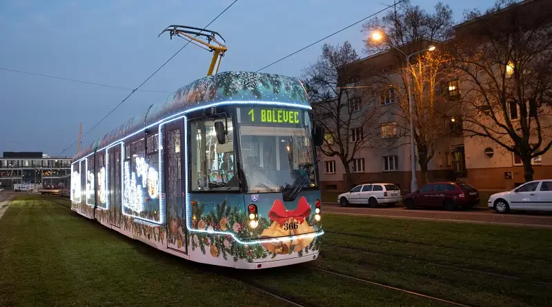 Vánoční tramvaj Plzeň 2022