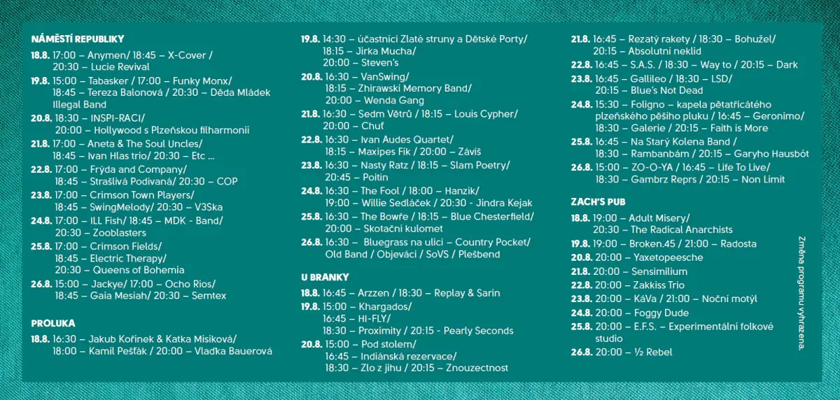 Festival na ulici 2023 - program