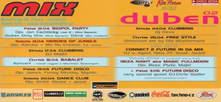 Program klubu Mix - duben 2002