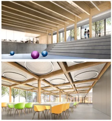 Interiér tělocvičny a jídelny