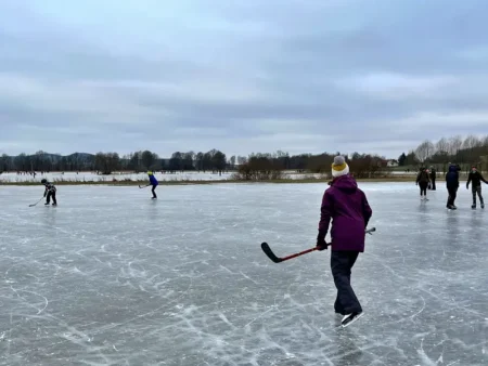 Kluziště na louce v Dobřanech