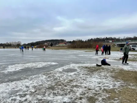 Kluziště na louce v Dobřanech