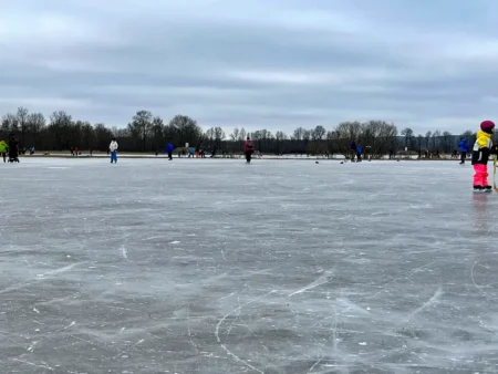 Kluziště na louce v Dobřanech