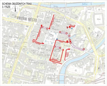 Schéma objízdných tras
