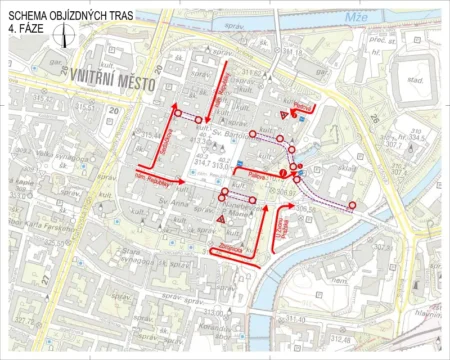 Schéma objízdných tras