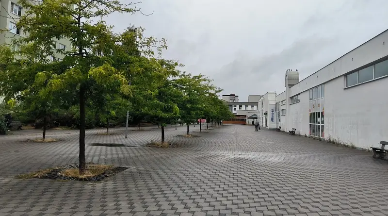 Vydlážděná plocha ve Skvrňanech