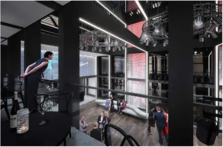 Galerie – pohled z galerie do přízemí