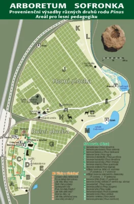Arboretum Sofronka - plánek
