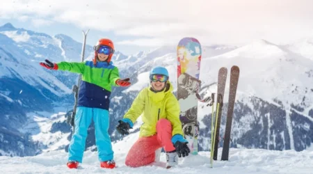 děti na lyžích