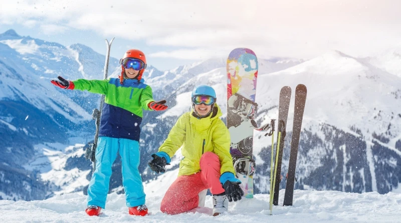 děti na lyžích