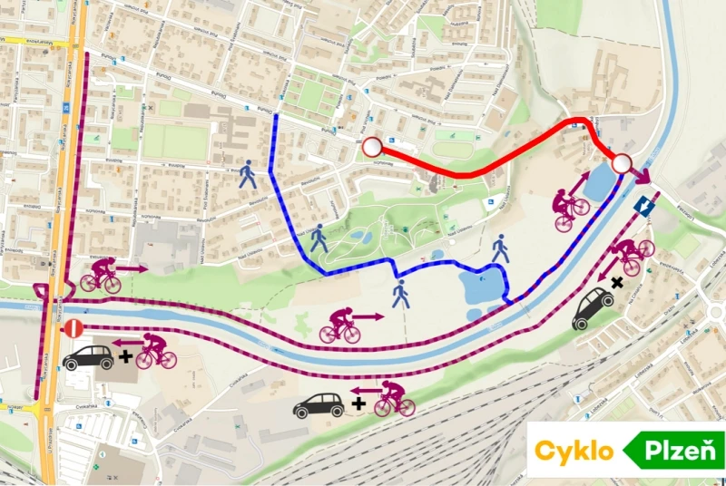 Schéma objízdných tras