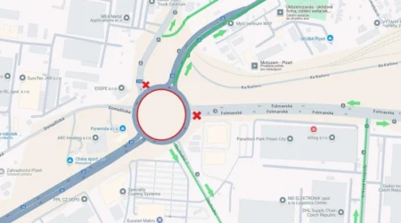 Schéma uzavírek a objízdných tras