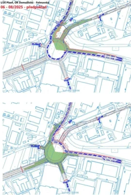 Schéma uzavírek a objízdných tras