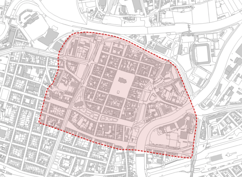 Vymezené území pro regulaci reklamy v Plzni