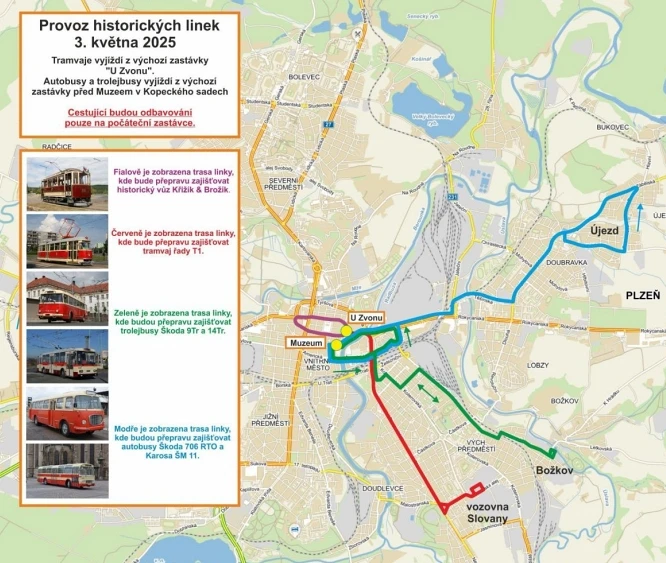 Plánek historických jízd